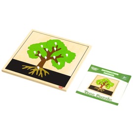 Montessori Wooden Tree Puzzle with Knobs for Toddlers – Shape and Color Matching Puzzle for 3-6 Year Olds, Develop Fine Motor Skills, Hand-Eye Coordination, Cognitive Learning & Early Education Toy