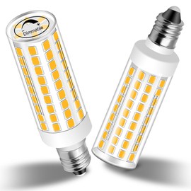 Megereet JDE11 120V 50W Halogen Candelabra Bulb Equivalent,E11 Led Bulbs Dimmable 5W 550lm No-Flicker T3 T4 Mini Base 3000K Warm White E11 Bulb for Ceiling Fan, Cabinet Lighting,2Pcs