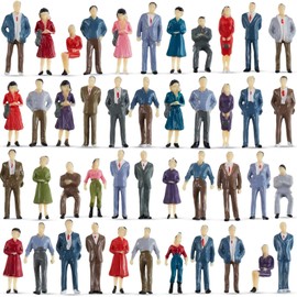 Namalu 80 Pcs Mini People Figurines 1: 50 Scale Model Trains Architectural Painted People Figures Tiny People Plastic Miniature Figurines Toy Sitting Standing People for Miniature Scenes