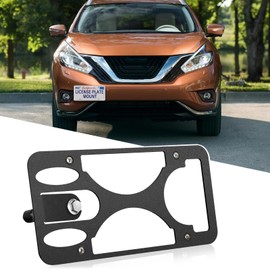 No Drill Front Bumper License Plate Mount Compatible with Nissan Murano 2015-2022 Front Tow Hook License Plate Mounting Bracket Holder Car License Plate Frames Accessories Kit