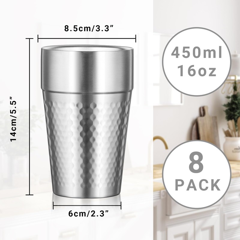 Offiper Stainless Steel Double Wall Cup, 16 oz Insulated Tumbler,