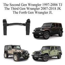 Zalati Jeep Wrangler Series T Bar Black PP + PVC + POM 42.5 x 11.4 x 2.5cm