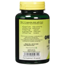 Health Plus Omega Flaxseed Oil 1000mg Omega-3, Omega-6 & Omega 9 Supplement - 90 Capsules
