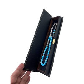 Isimli Tesbih - Tasbih personalisiert, Gebetskette mit Namen, Handgefertigte Gebetskette, Türkis Gebetskette, Anhänger mit Buchstaben, Handgefertigte Tasbih