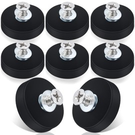 8 Pack Anti-Scratch Mounting Magnets, Rubber Coated Neodymium Magnets with M4 Female Threaded Studs, Non-Slip Strong Monting Magnet for Led Lighting Bar