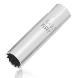 14mm Spark Plug Socket - 12 Point Thin Wall Removal Tool 3/8 Inch Drive - Built-in Spring Clips for Easy Spark Plug Removal - Automotive Sparking Plug Wrench