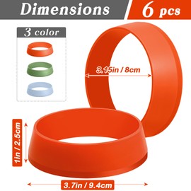 KOLUTI 6 Pack 3.15 Inch Nonstick Silicone English Muffin Rings, Durable Round Frying Egg Patty Omelette Cooker Mold, Circle Ring for Crumpet Pancake Pastry Cookie Baking, BPA Free and 3 Colors