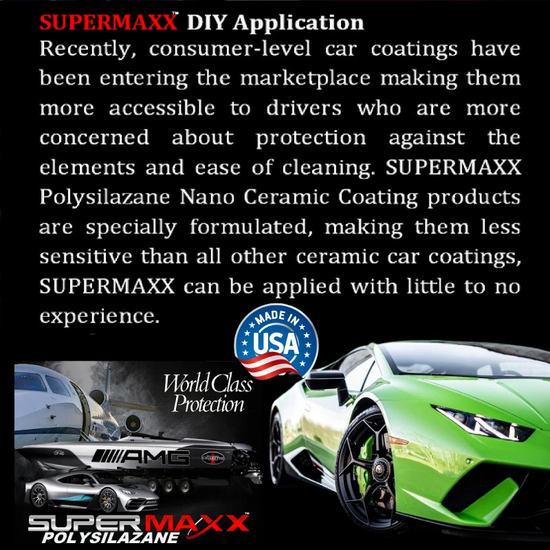 SUPERMAXX CERAMIC CAR COATING 1oz/30ml POLYSILAZANE "SCRATCH RESISTANT" TRICURE TECHNOLOGY