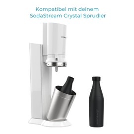 SodaNature® Premium 700ml Edelstahl Flasche für SodaStream Crystal | Zum Sprudeln geeignet, spülmaschinenfest & auslaufsicher | Zubehör für unterwegs inkl. edler Geschenkverpackung (Anthrazit)