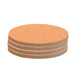 Thirsty Rhino Indah, Cork Coaster With Fiberboard Back, Natural Cork Finish, Set of 4 (Round)