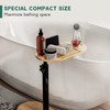 Yumkfoi Bamboo Bathtub Tray Table with Adjustable Height, Freestanding Bath