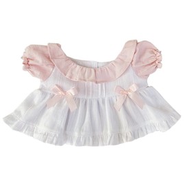 niannyyhouse 15.7 inches (40 cm) Plush Clothes Loose Fitting Pink and White Dress Dress Clothes Cotton Doll Accessories