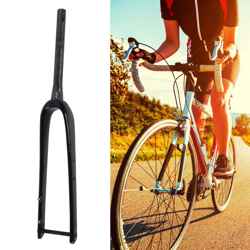 Road Bike Fork Carbon Fiber Hard Tapered Tube Lightweight Road