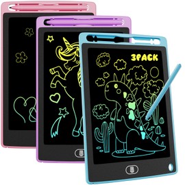 3 Pack LCD Writing Tablet, 8.5 Inch Colourful Doodle Board for Children, Portable Electronic Drawing Board, Tablet Drawing Pads, Gifts for 2 3 4 5 6 7 Year Old Boys Girls - Blue & Pink & Purple