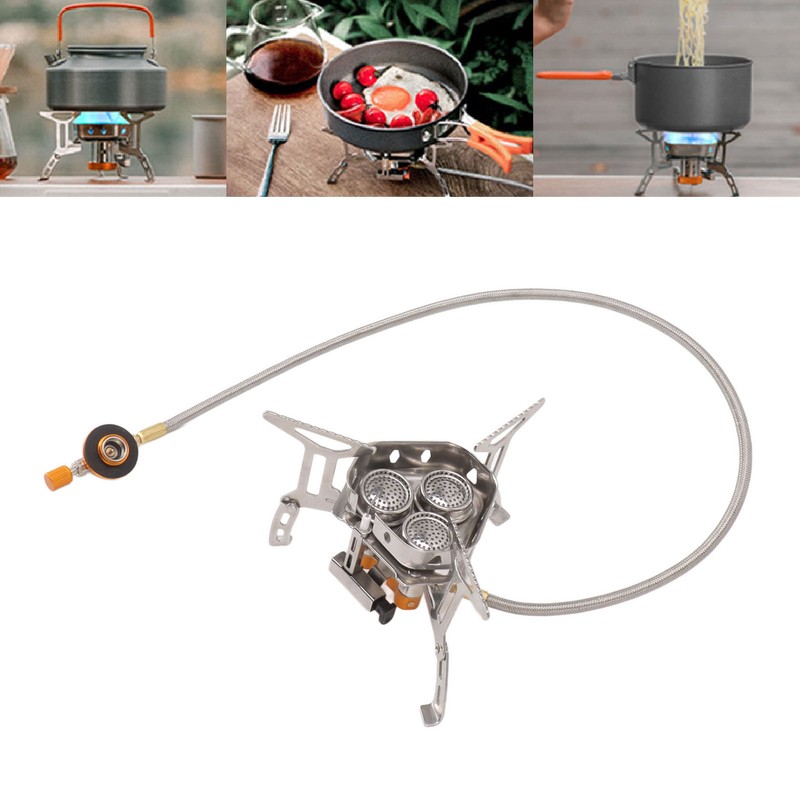 Camping Gas Stove Foldable Windproof Mini Camp Stove Cooker Electronic