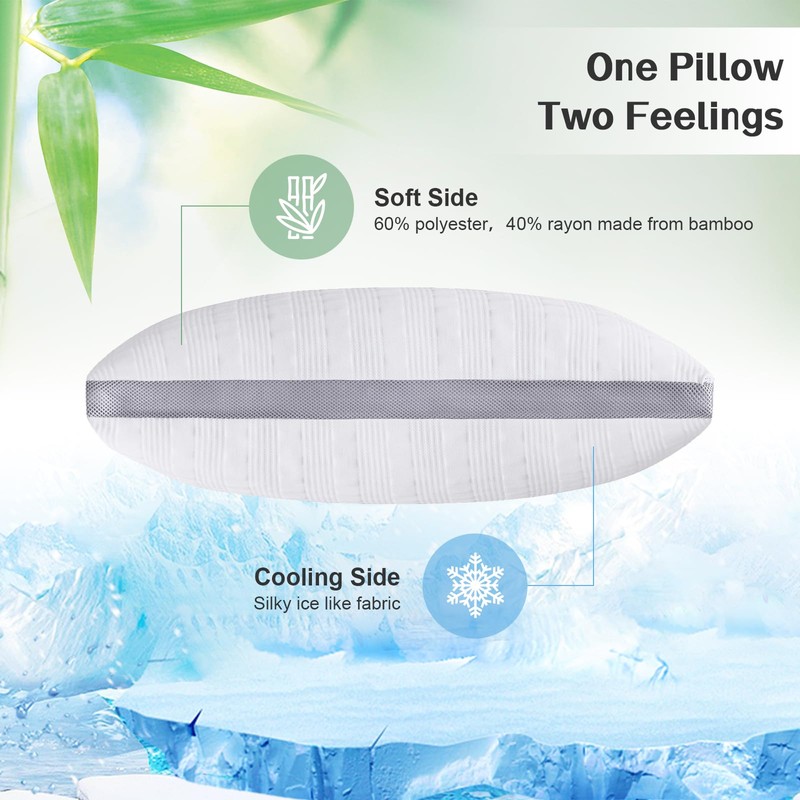 Meoflaw Cooling Pillows King Size Set of 2,Shredded Memory Foam