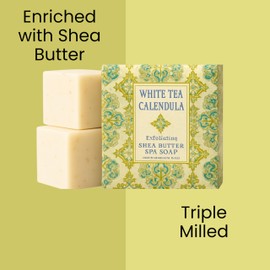 Greenwich Bay Mini Botanical Soap Bars 12 Pack – 1.9 oz Each – Scented Guest Soaps for Airbnb, Spa, Hotel, Salon, or Bath – Individually Wrapped Elegant Travel Size Bars White Tea Calendula