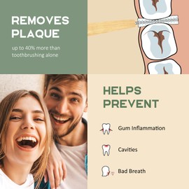 Isshah Bamboo Interdental Brushes, Between Teeth Cleaner Deep Clean Brush, 40 Count, Size 6, Large Gaps