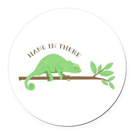 CafePress Chameleon Lizard Hang 5.5" Round Car Magnet Magnetic Bumper Display