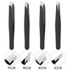 Precision Tweezers for Eyelash Extensions, Men's Beard, and Eyebrow Trimming One Size / Black Flat Tip 50ea
