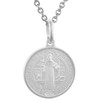 15mm Dainty Sterling Silver St Benedict Medal Necklace 9/16 inch