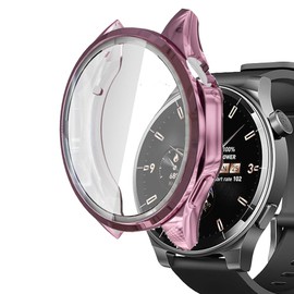 smaate compatible with TOZO S5 1.43” Round Smartwatch, TPU Cases with Screen Protector, 9H