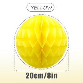 Yosawo 8PCS Honeycomb Flower Balls Tissue Paper Honeycomb Balls for Birthday Party Baby Shower Wedding Decorations(ZQ/Yellow)