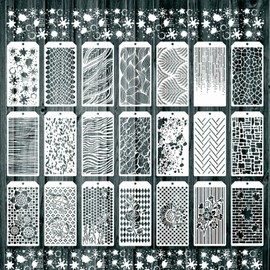 WOFEU Pack of 21 Painting Stencils - Plants & Furniture Decorative Stencils for Wood DIY & Fabric Home Decor