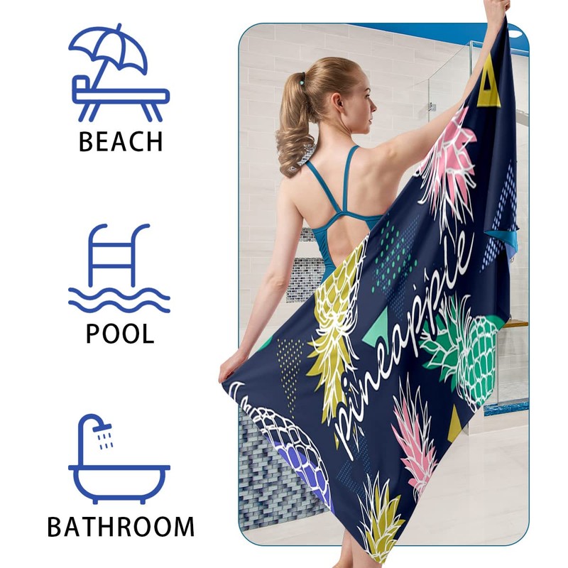 Miss Rui Microfiber Quick Dry Beach Towel, Extra Large 180x80cm