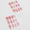 BABALAL Press on Nails Medium Almond Fake Nails Pink French