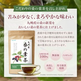 Health Tea Made by Nutritionists, Mulberry Leaf Tea, Made in Japan, Kyushu, Additive-Free (30 Packets), Tea Bags, Cold Brewing, Decaffeinated, Caffeine-less, 0.1 oz (2.5 g) x 30 Packets