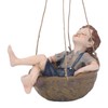 Hanging Boy Statue Hand Painted Rainproof Windproof Resin Outdoor Hanging