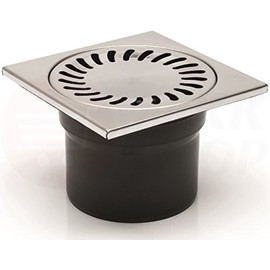 Vertical floor White Black Stainless Steel Shower Drain Bathroom Drain 150 x 150 mm DN 110 110 mm Diameter Drain Lock Water Siphon 50 to 55 L/MIN Load Bearing Capacity up to 300 kg