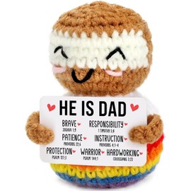 Mini Jesus Plush Fathers Day Dad Gifts from Daughter Son Wife, Birthday Gifts for Daddy Dad Bonus Step Father in Law New Father Presents, Small Cute Emotional Positive Christian Crochet Stuffed