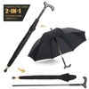 Walking Cane Umbrella 2-in-1 Windproof Walking Sticks Crutch Umbrella,Heavy Duty