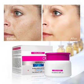 Hydrating Collagen Face Cream - 80ml Moisturizer for Daily Use on Face and Neck, Nourishes and Promotes Even Skin Tone