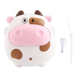Hand Warmer 2 Levels Temperature Adjustment USB Charging Mini Cartoon Cow Shape Hand Warmer with Night Light White