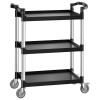 300 Lbs Load Capacity 3-tier Utility Plastic Cart 24.4 X