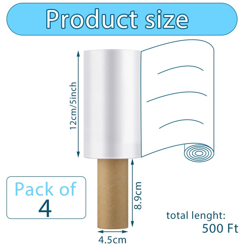 Outus 4 Pack Wrap Plastic Film with Handle Plastic Bags