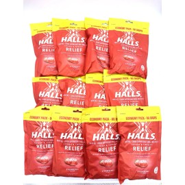 Halls ECONOMY PACK Strawberry Cough & Throat Relief 80 Cough Drops  Exp 6/2026