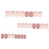 24Pcs Press on Nails Short Square LINMEIZAI Fake Nails Press