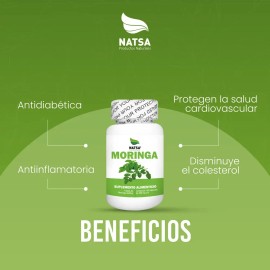 NATSA Moringa 100 Cápsulas, Calidad Premium
