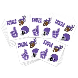 Sports Spirit Temporary Tattoos / 100 Mini Team & School Spirit Designs/Skin Safe/Removable (Purple Finger)