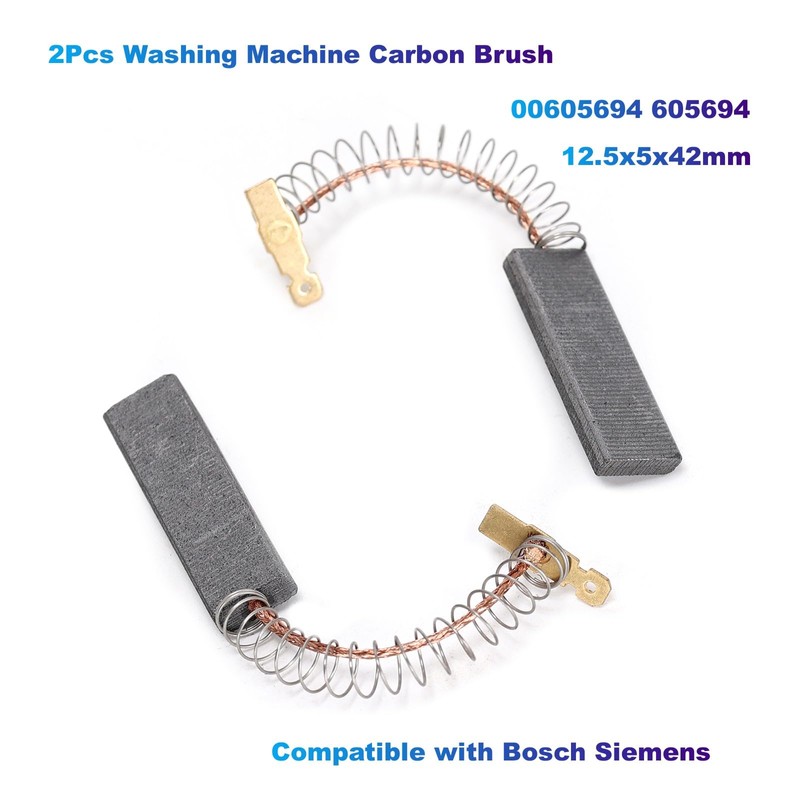 Ruimou 2Pcs Washing Machine Carbon Brush 00605694 605694 (12.5x5x42mm) Compatible