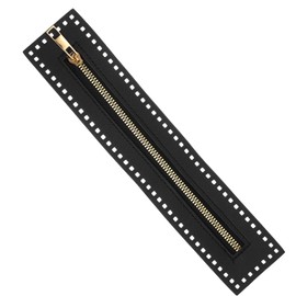 sourcing map PU Leather Zipper, 10.6"x2.3" Sewing Coil Bulk Zipper Frame Replacement for Crochet Handbag Purse Shoes Jeans DIY Craft Accessories, Black