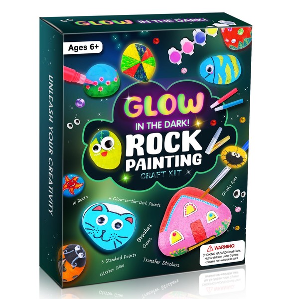 Kids Rock Painting Kit, Arts & Crafts Gifts for Girls