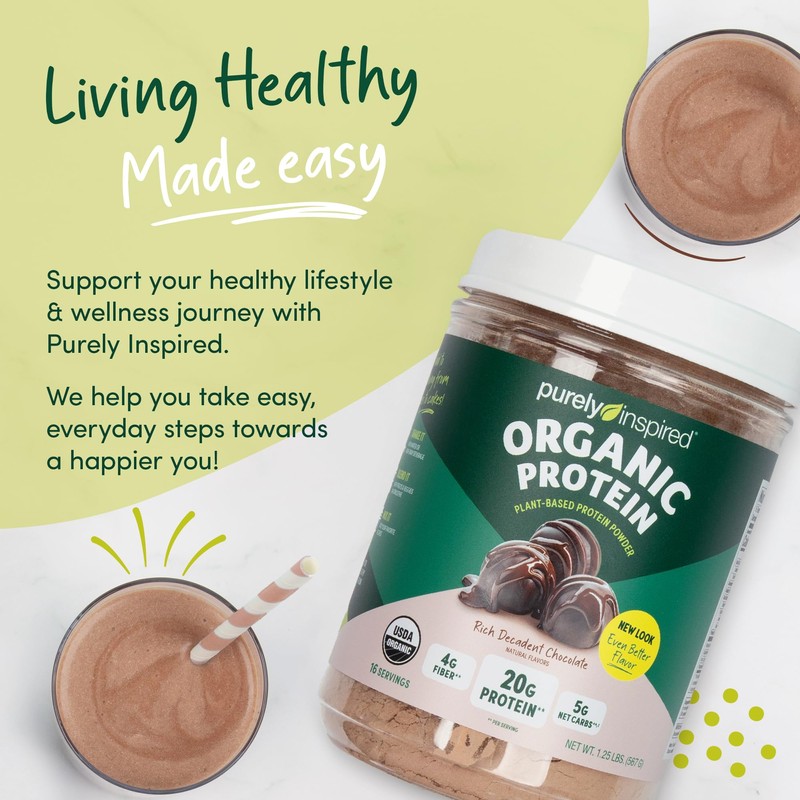 Purely Inspired Plant-Based Protein Powder for Men & Women, Rich