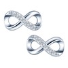 MICGIGI Women's 925 Sterling Silver Stud Earrings Infinity Symbol Cubic