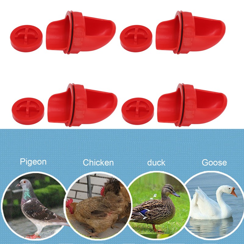 4 Sets DIY Chicken Feeder Rain Proof Poultry Feeder Port