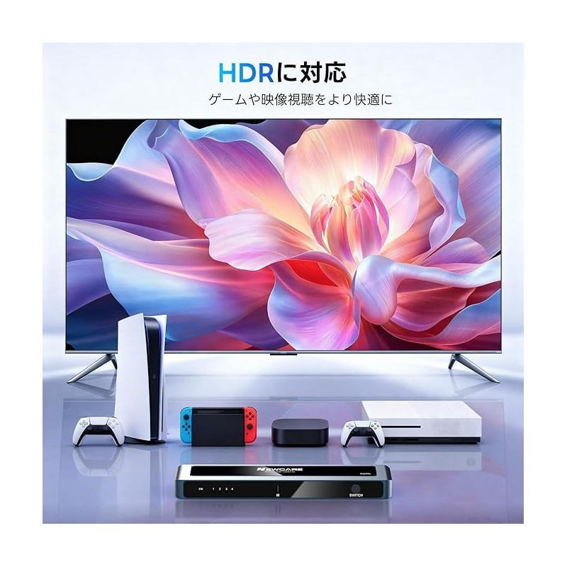NEWCARE 4K@60Hz HDMI Switcher, 4 in 1 out with Remote